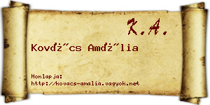 Kovács Amália névjegykártya