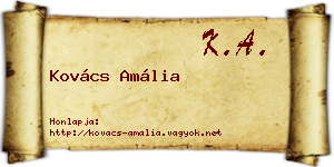 Kovács Amália névjegykártya